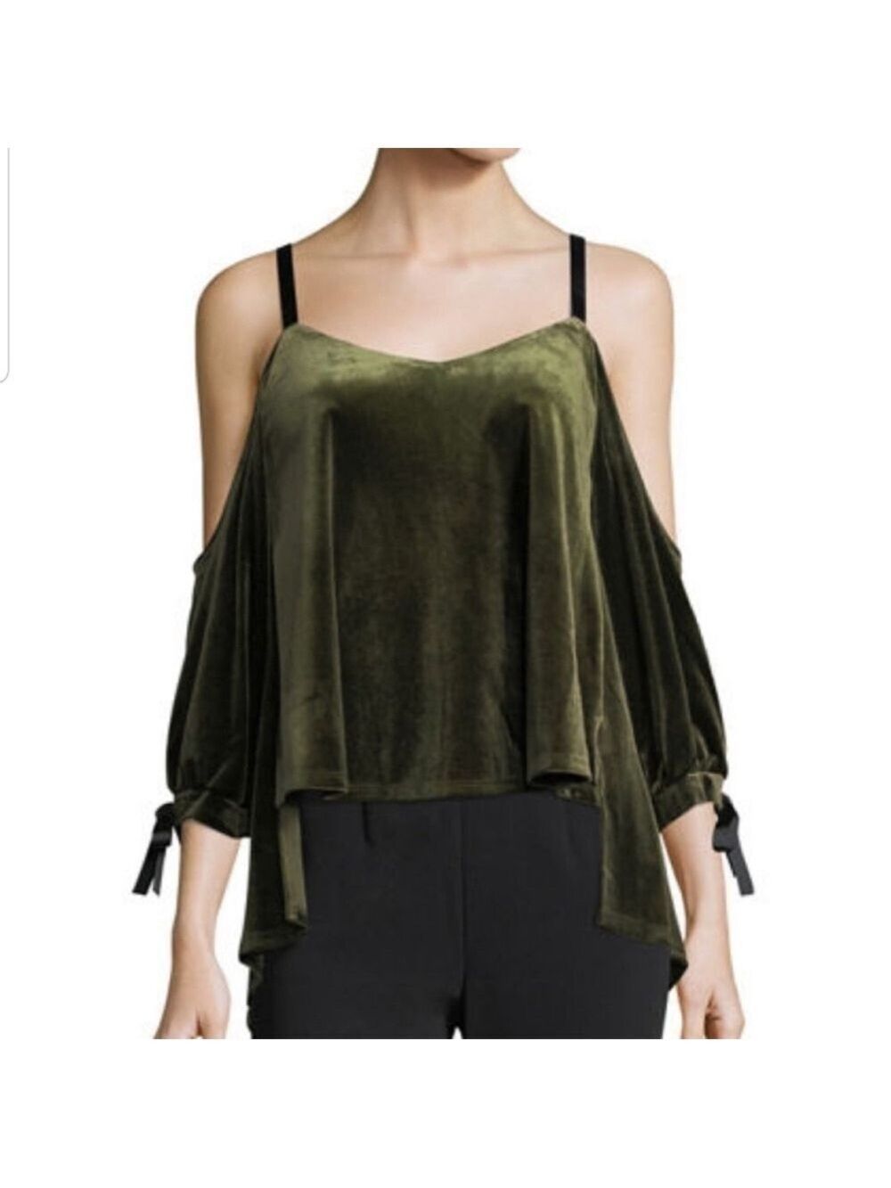 New-romeo & Juliet Couture Velvet/Ribbon Flowy Top